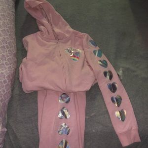 Girls size 16 zipper up jogger set